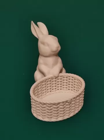 Easter Bunny with Woven Basket