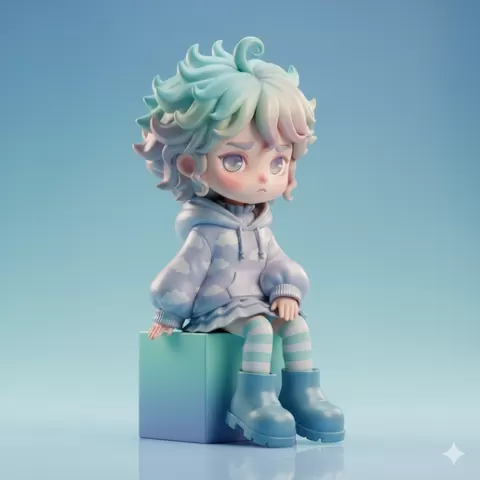 Hirono — Pop Mart Designer Toy shelf decor Simple Clean 3d printable figure anime figurine 3D Printable STL Model vinyl toy style for Fast and Easy Printing