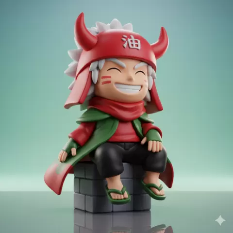 Jiraiya — Naruto Shippuden chibi figurine Unique Style stl figurine anime figurine 3D Model STL anime character Ready for 3D Print