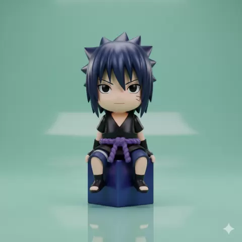 Sasuke Uchiha — Naruto Shippuden vinyl toy style Unique Printable otaku anime figurine 3D Model STL anime statue Download for Creative Projects