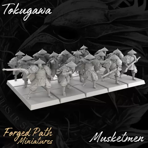 Tokugawa – Japanese Samurai Musketmen (Matchlock Gun Bushido STL Set) by Forged Path Miniatures