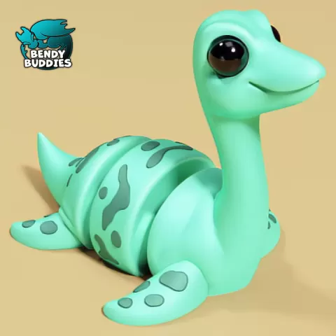 Elasmosaurus Cute Creature / Plesiosaur Articulated / Print-in-Place Dino / Jurassic Beast / Fantasy World Monster Encounter by Bendy Buddies