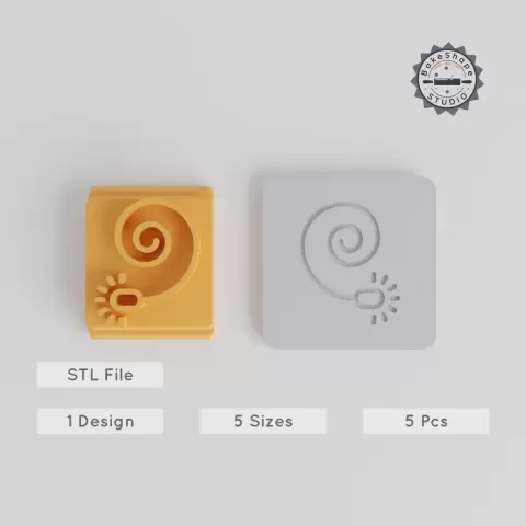 Party Horn Stamp Tile Set, 5 Sizes, 20-40mm Motifs, Perfect for Clay, Cookies & Fondant PRODUCT_4707