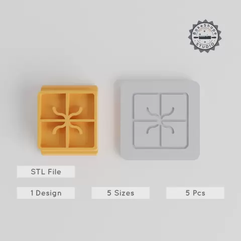 Gift Box Stamp Tile Set, Versatile 5-Piece Design, Perfect for Clay, Cookies & Fondant PRODUCT_4666