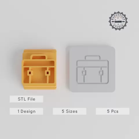 Briefcase Stamp Tile Set, 5 Sizes 20-40mm, for Clay, Cookies & Fondant Crafting PRODUCT_4572