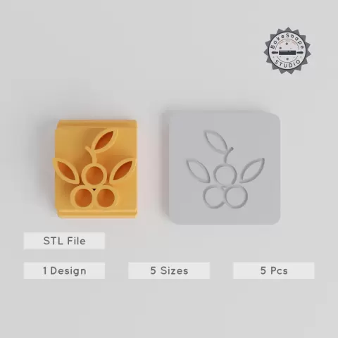 Cherry Stamp Tile Set, 5 Sizes 20-40mm, Perfect for Clay, Cookies & Fondant PRODUCT_4600
