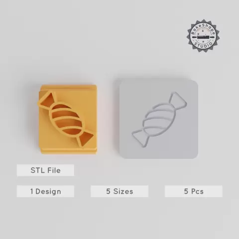 Candy Stamp Tile Set, 5 Motif Sizes 20-40mm, Perfect for Clay, Cookies & Fondant PRODUCT_4592