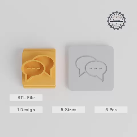 Chat Bubble Stamp Tile Set, 5 Sizes 20-40mm, Perfect for Clay, Cookies & Fondant PRODUCT_4599