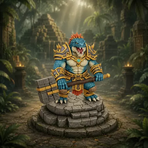Vhorlath Realms – Reptilian – Stonemaw Templebreaker (Dark Fantasy 3D Printable Miniature STL)