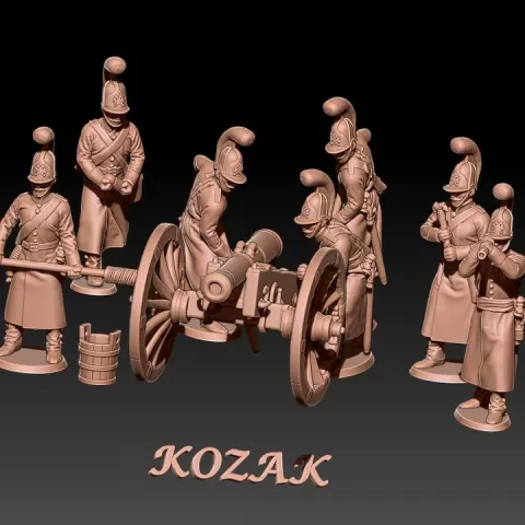 Napoleonic russian horse artillery in greatcoats 1805-07 by Kozak miniatures