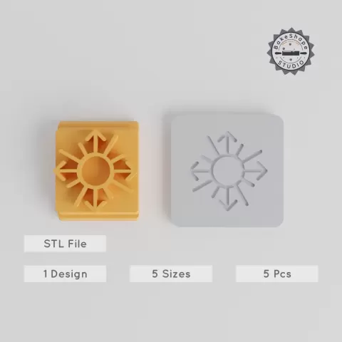 Arrow Flake Snowflake Stamp Tile Set, 5 Sizes, Perfect for Clay, Cookies & Fondant PRODUCT_4544