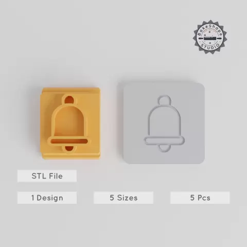 Bell Stamp Tile Set, 5 Sizes, Ideal for Clay, Cookies & Fondant, Party & Celebration Design PRODUCT_4558