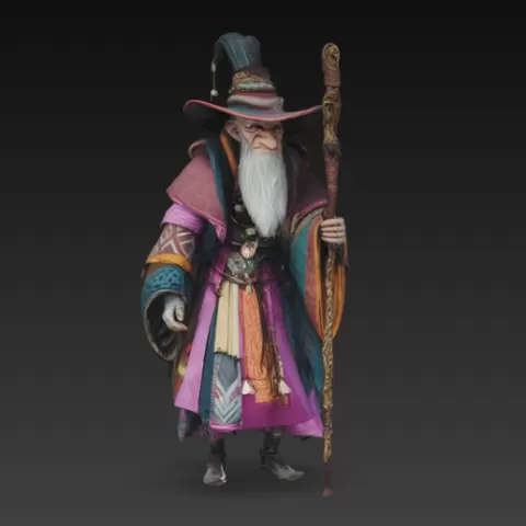Fantasy Wizard Mage with Staff
