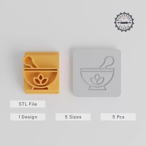 Chinese Medicine Pattern Stamp Set, 5 Sizes, Perfect for Clay, Cookies & Fondant PRODUCT_4437