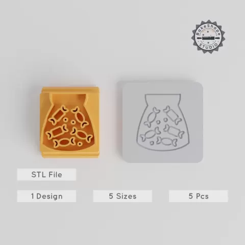 Halloween Trick or Treating Stamp Tile Set, 5 Motif Sizes, Perfect for Clay, Cookies, Fondant & Soft Materials PRODUCT_4214