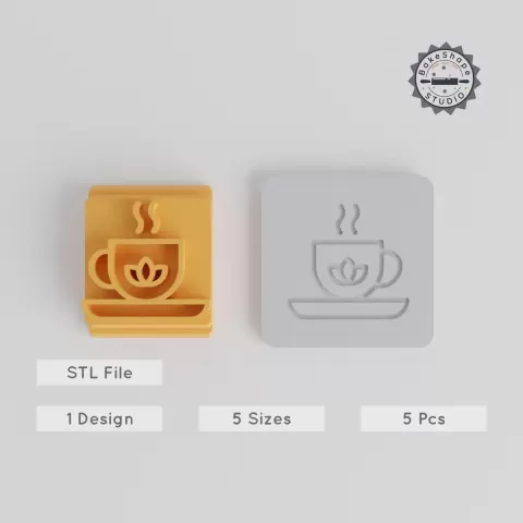 Green Tea Stamp Tile Collection, 5 Motif Sizes, Ideal for Clay, Cookies, Fondant & Soft Materials PRODUCT_4443