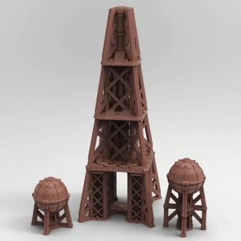 Blackwater Refinery - Land Drilling Rig and Oil Towers by Tesseract Tomb