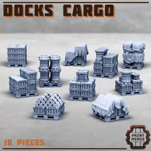 Docks Cargo Set x10 by Print Minis