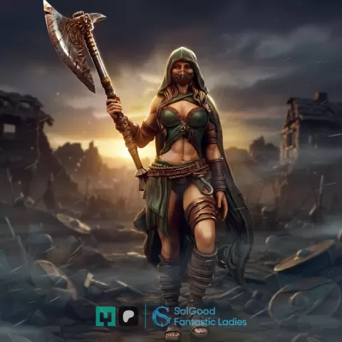 Decapatrix - Female Human Executioner | 32/75/145mm | High-Detail | Pre-Supported by SolGood Fantastic Ladies