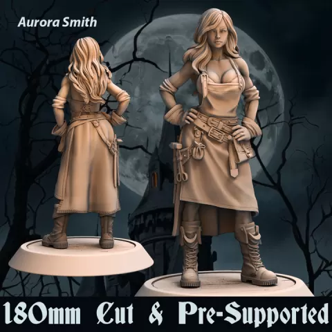 Aurora 180mm - Female Blacksmith Artificer – Blacksmith Female Artificer – Female Artificer Blacksmith by Print Fantasy