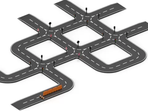Modular 1:64 Scale Road System for Toy Cars