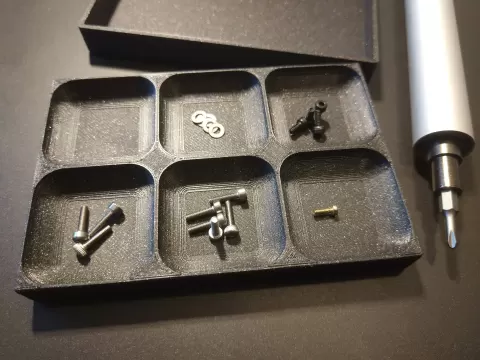 Customizable Magnetic Screw Tray/Box (with optional lid)