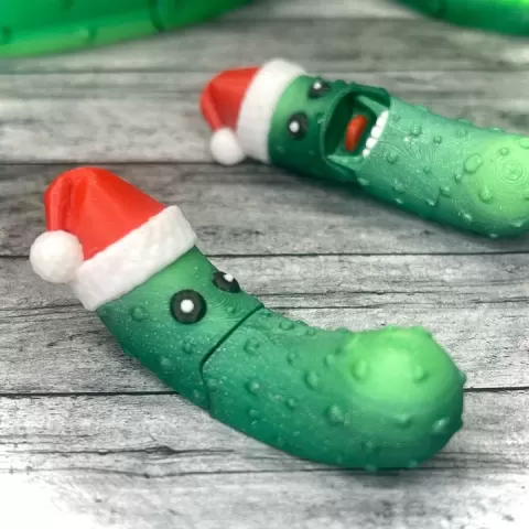 Saint Picholas Articulated Santa Pickle Figure/Keychain/Ornament by MZMDigitalDesign