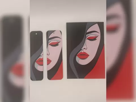 Deco Red Lips Hueforge Bookmark Set
