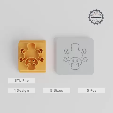 Platypus Stamp Tile Set, 20-40mm, Perfect for Clay, Cookies & Fondant, Animal Design, Unique Australian Mammal Motif PRODUCT_5624