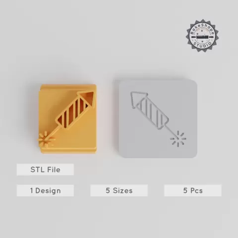 Firework Stamp Tile Bundle, 5 Sizes 20-40mm for Clay, Cookies & Fondant, Ideal for Party & Festival Decor PRODUCT_3860
