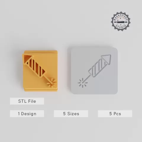 Firework Stamp Tile Set, 5 Sizes, Perfect for Clay, Cookies & Fondant, Festival & Party Decorations PRODUCT_3863