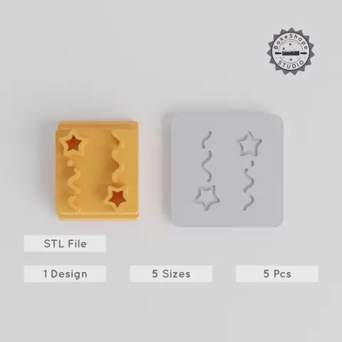 Fireworks Stamp Tile Set, 5 Sizes, 20-40mm, Perfect for Clay, Cookies & Fondant, Holiday & Festival Motifs PRODUCT_3870