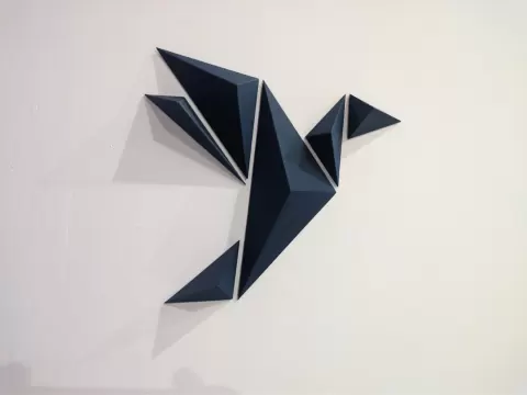 Origami Crane Geometric Wall Art