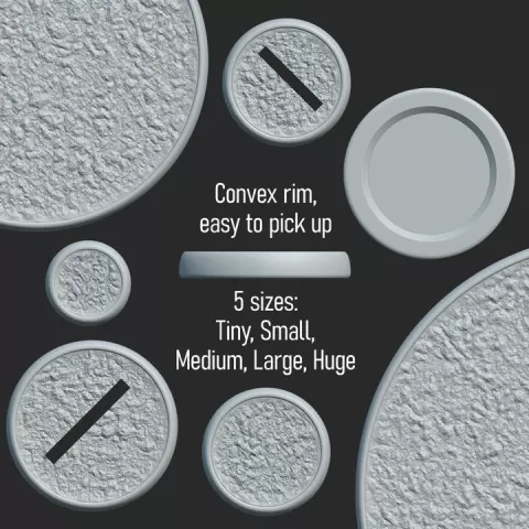 Grainy round bases, 5 sizes by Lú