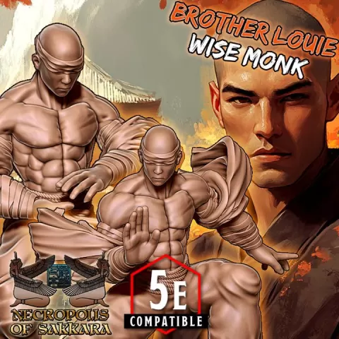 Brother Louie the Monk - Fantasy Collectors Miniature (commercial license) by Pharaoh's Workshop