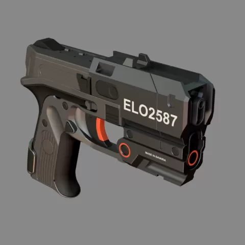 Futuristic Compact Laser Pistol | 3D Printable Model by MILITECH