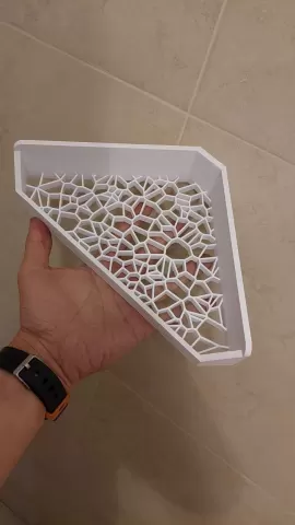 Corner shower shelf