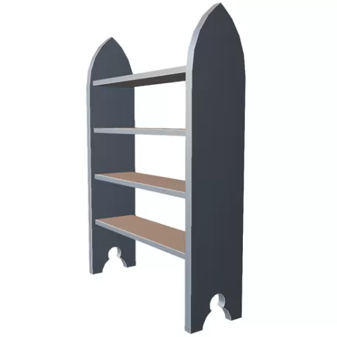Gothic Style Bookshelf 3D Model