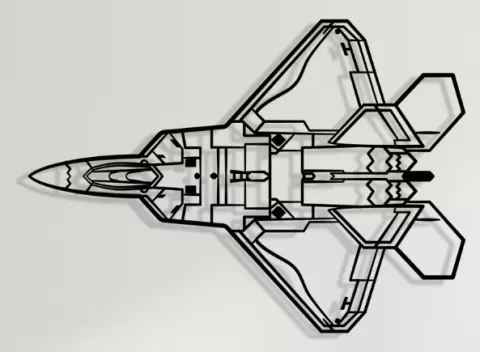 F-22 Raptor top Wall Art