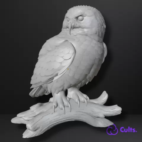 🦉❄️ Búho Nival Guardián – Escultura 3D Ultra Detallada con Estilo Realista 🪶✨