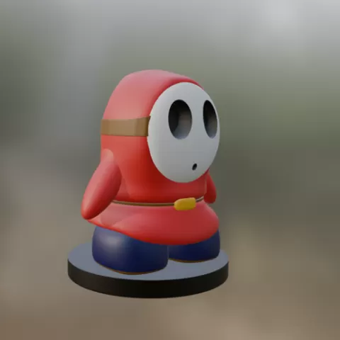 Shy Guy Figura 3D Estilo Cartoon | Modelo Sólido para Impresión 3D | Fan Art Gaming