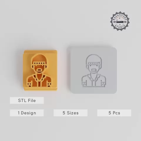 Bohemian Tribal Man Stamp Tile Collection, 5 Motif Sizes, Versatile for Clay, Cookies & Fondant PRODUCT_3772
