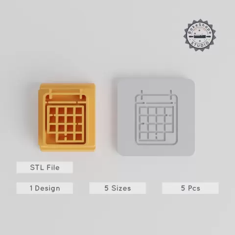 Calendar Stamp Tile Set, 5 Sizes, Perfect for Clay, Cookies & Fondant PRODUCT_3788
