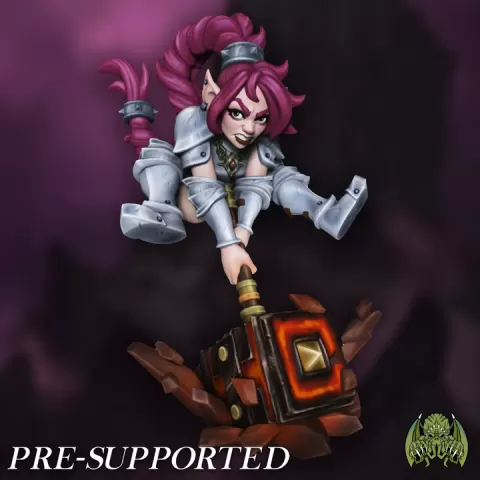 [NSFW] Tess Thunderfoot [PRE-SUPPORTED] Female Warrior Paladin Halfling Fighter by Miniatures of Madness