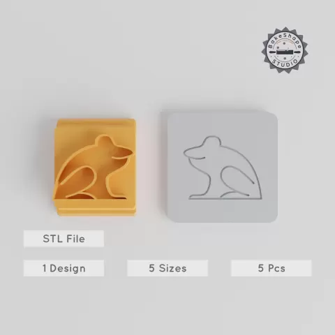 Frog Stamp Tile Set, 5 Sizes, Perfect for Clay, Cookies & Fondant, Animal Motif, Ideal for Creative Projects PRODUCT_3714