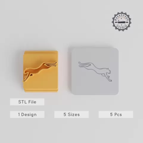 Cheetah Stamp Tile Set, 5 Sizes, Animal Motif, 20-40 mm, Perfect for Clay, Cookies, Fondant & Soft Materials PRODUCT_3686