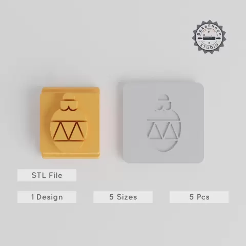 Christmas Decorations Stamp Tile Set, 5 Motif Sizes 20-40mm, Perfect for Clay, Cookies & Fondant, Festive Ornament Crafting Collection PRODUCT_3565