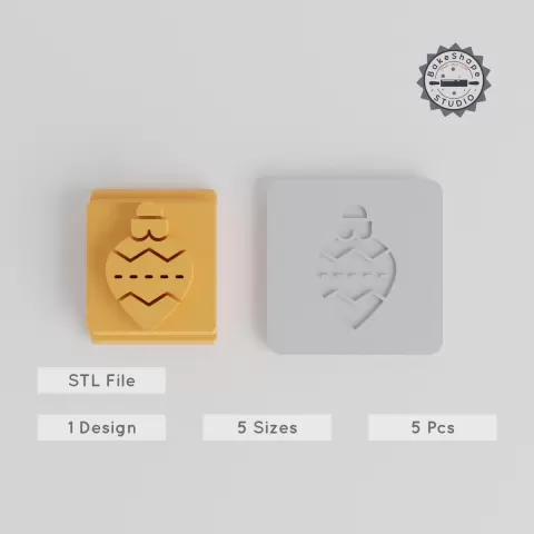 Christmas Decoration Stamp Tile Set, 5 Sizes, Perfect for Clay, Cookies & Fondant PRODUCT_3557
