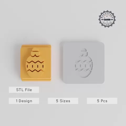 Christmas Stamp Tile Set, 5 Sizes 20-40mm, Motif for Clay, Cookies & Fondant, Festive Decoration, Holiday Ornament PRODUCT_3532