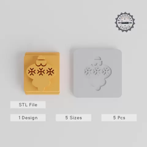 Christmas Stamp Tile Set, 5 Sizes Motif, Perfect for Clay, Cookies, Fondant & Soft Materials PRODUCT_3517